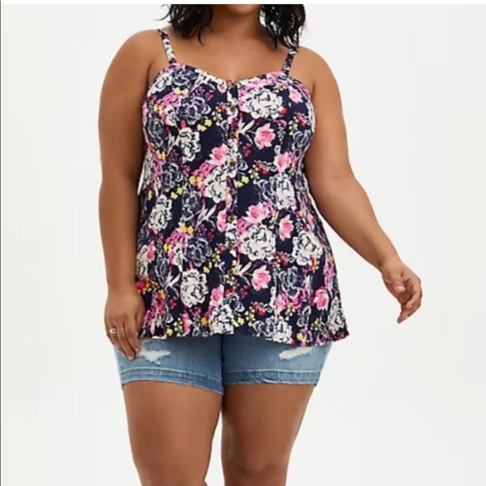Torrid Size 2, Fit & Flare Floral Rayon Cami
